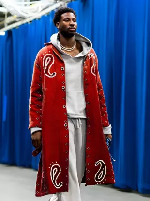 Jaren Jackson Jr. Oklahoma City Thunder Red Long Coat