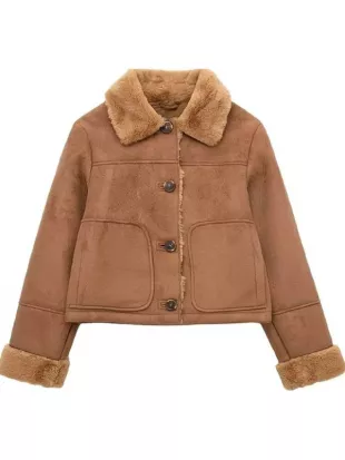 Baked With Love Holiday Brown Shearling Jacket