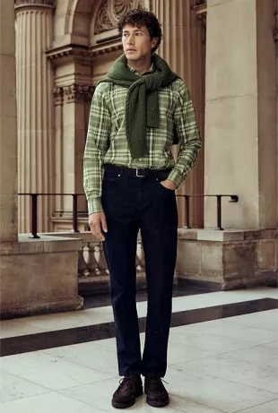 Regular Fit Supima Cotton Tonal Check Shirt