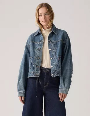 Balloon Sleeve Trucker Jacket