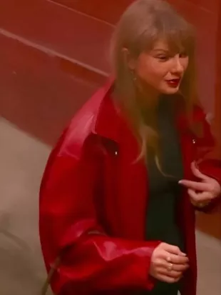 Taylor Swift Christmas Day Game 2025 Leather Jacket
