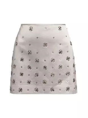 Olenna Crystal Embellished A Line Miniskirt