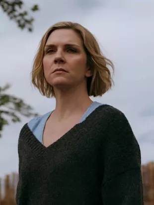 Pluribus 2025 Rhea Seehorn V Neck Grey Sweater