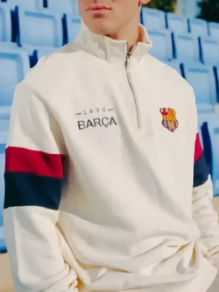 FC Barcelona Retro 1899 White Sweatshirt
