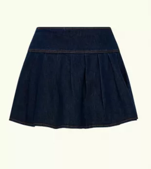 Candice Pleated Denim Mini Skirt