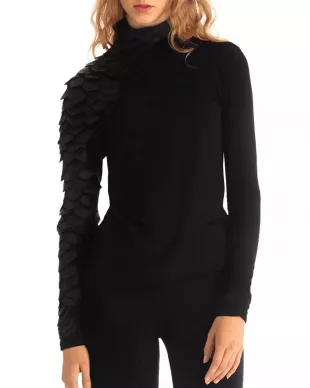 Faux Leather Scale Top