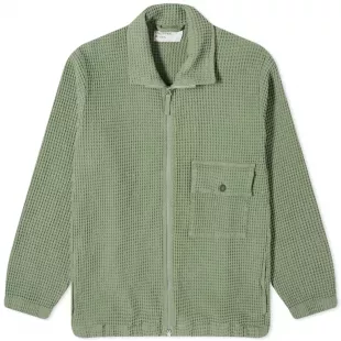 Men's Green Pike Waffle Track Jacket