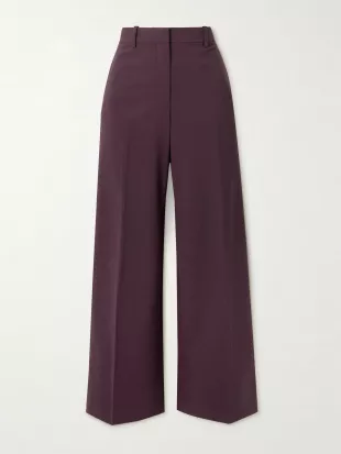 Wool Blend Straight Leg Pants