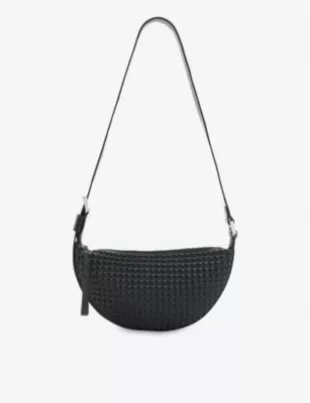 Half Moon Stud Leather Cross-Body Bag