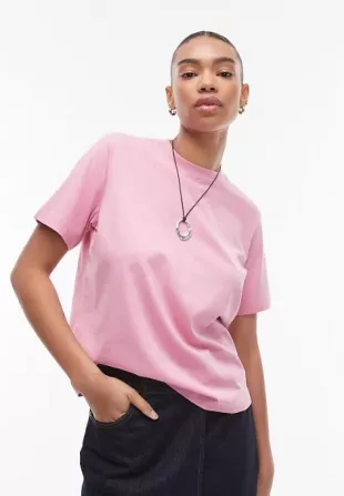 Relaxed Short Sleeve T-Shirt in Pink