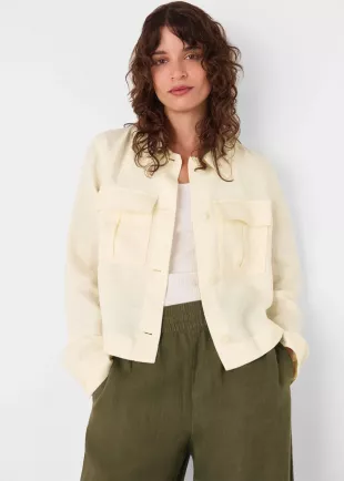 Ivory Abby Linen Casual Jacket