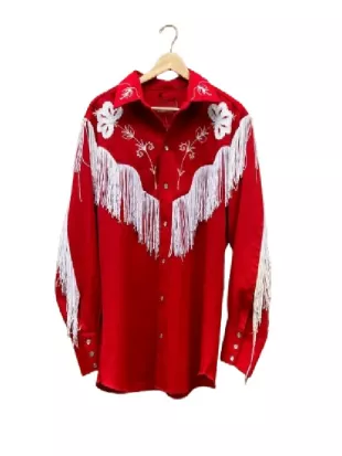 The Voice S28 Finale Michael Bublé Red Fringe Western Shirt