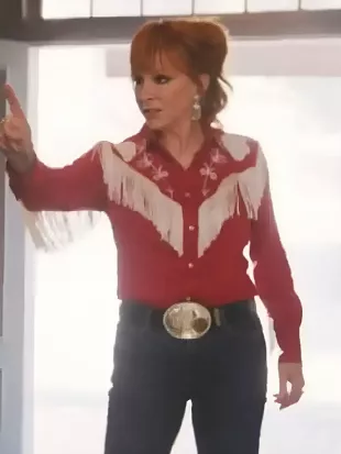 The Voice S28 Finale Reba McEntire Red Fringe Shirt