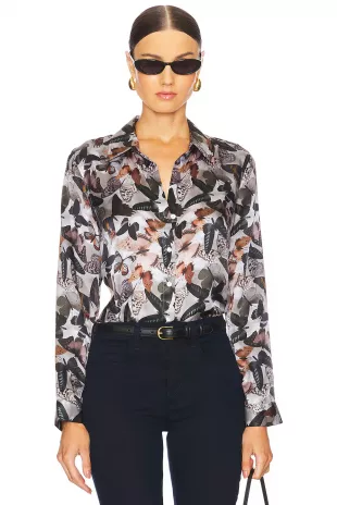 Tyler Shirt in Multi Dark Butterfly