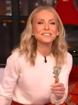 Live With Kelly And Mark Kelly Ripa Rose Embellished Sweater