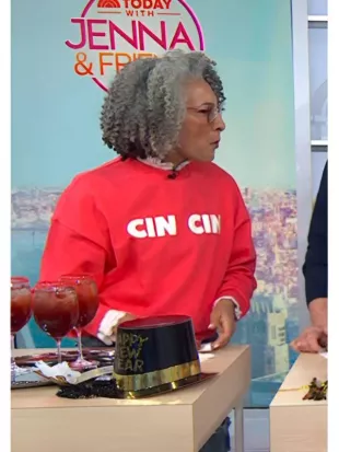 Today Show 2025 Carla Hall Coral Cin Cin Sweater