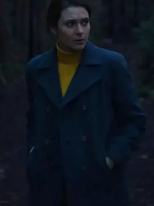 Eternity 2025 Elizabeth Olsen Blue Long Coat