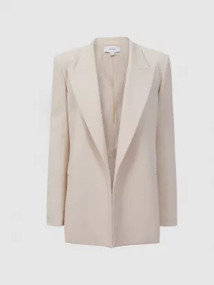 Maya Tailored Fit Single Breasted Suit Blazer in Neutral