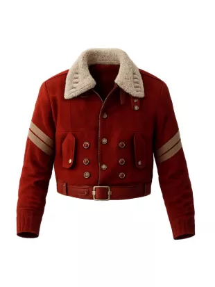 Fallout S02 Maximus Shearling Collar Red Jacket