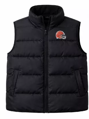Kevin Stefanski Browns VS Bills Black Puffer Vest