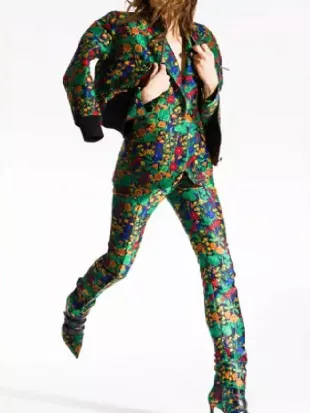 Emily In Paris S05 Lily Collins Floral Suit