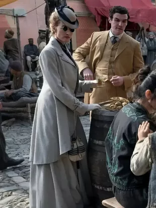 Young Sherlock 2026 Natascha McElhone Coat