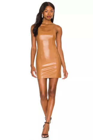 Nelle Vegan Leather Mini Dress