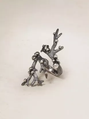 Large Ramo Ring in Silver