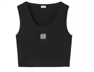 Anagram Cropped Cotton-blend Tank Top