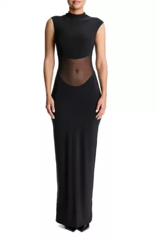 Hourglass Mesh Inset Maxi Dress