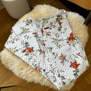 Vintage White Floral Pants