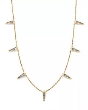 Small Strand Spike 14K Yellow Gold Necklace