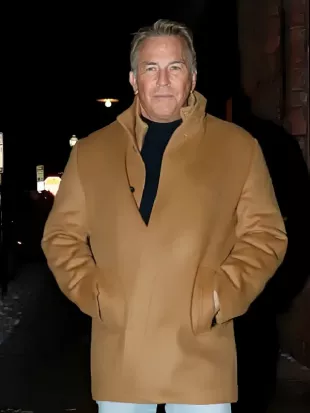 Aspen 2025 Kevin Costner Brown Coat