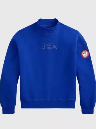 Olympics 2026 Team USA Blue Mockneck Sweatshirt