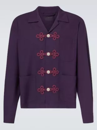 Live with Kelly & Mark Colman Domingo Purple Embroidered Shirt