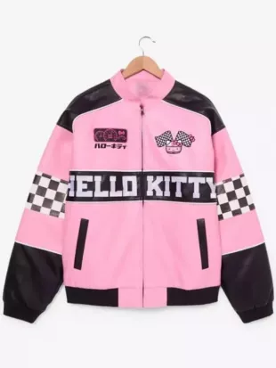 Kina Tavarozi Sanrio Pink Racing Leather Jacket