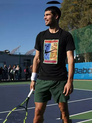 Australian Open 2026 Carlos Alcaraz Black Graphic Shirt