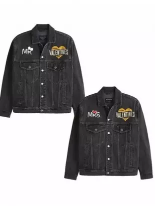 Valentines Day Couple Matching Trucker Jackets