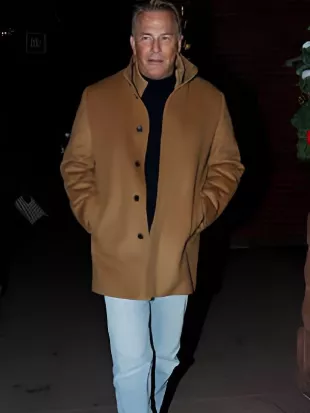 Kevin Costner Brown Car Coat