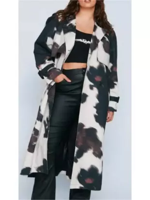 Sunny Nights 2025 Rachel House Cow Print Trench Coat