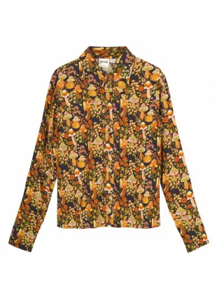 Blue Clothing Velma Retro Floral Print Dagger Collar Blouse