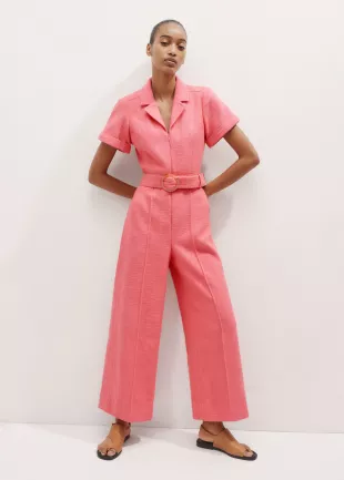 Pink Tweed Jumpsuit