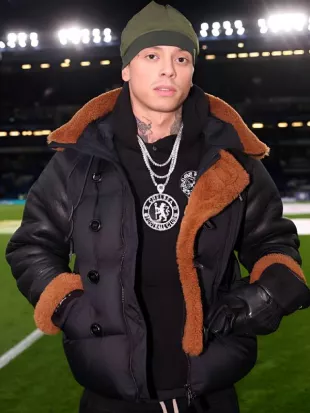 Premier League Rapper Central Cee Black Puffer Jacket