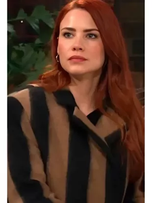 The Young And The Restless 2025 Courtney Hope Striped Long Coat
