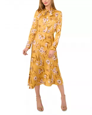 Kassia Neck Tie Long Sleeve Dress