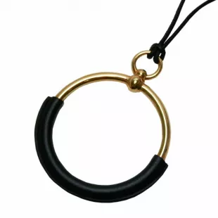 Pendant Necklace Grand Loop Noir Gold