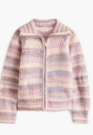 Kids' Stripe Zip-Up Cardigan