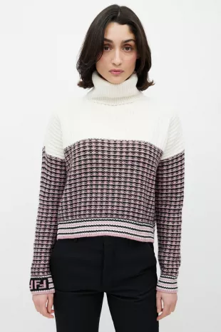 Cream & Multicolour Wool Knit Sweater