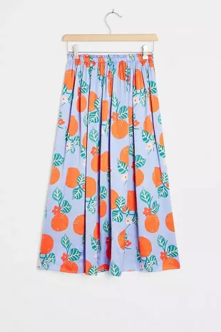 Calter Naranjas A-Line Midi Skirt