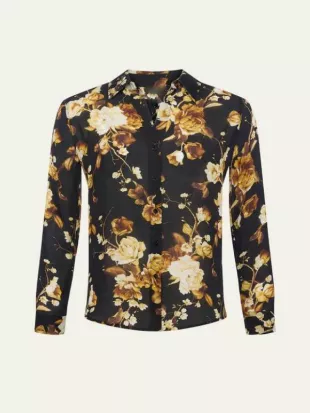 The Young and the Restless Sharon Newman Black and Yellow Floral Blouse